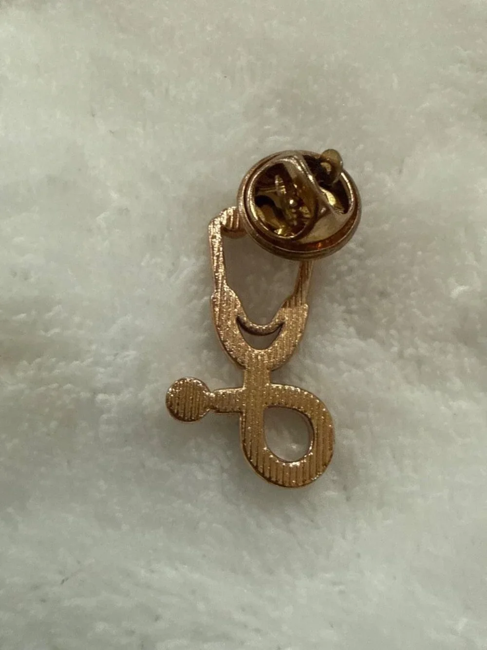 Gold-Tone Black Enamel doctor/Nurse Stethoscope Pin With Secure Backing